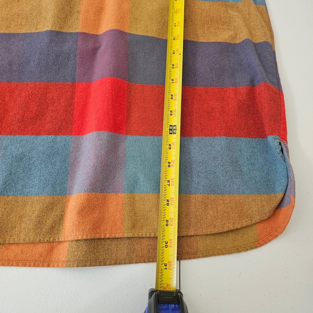 Vintage Eddie Bauer Half Zip Pullover Flannel Shirt L Multicolor Gorpcore Casual - Picture 8 of 11